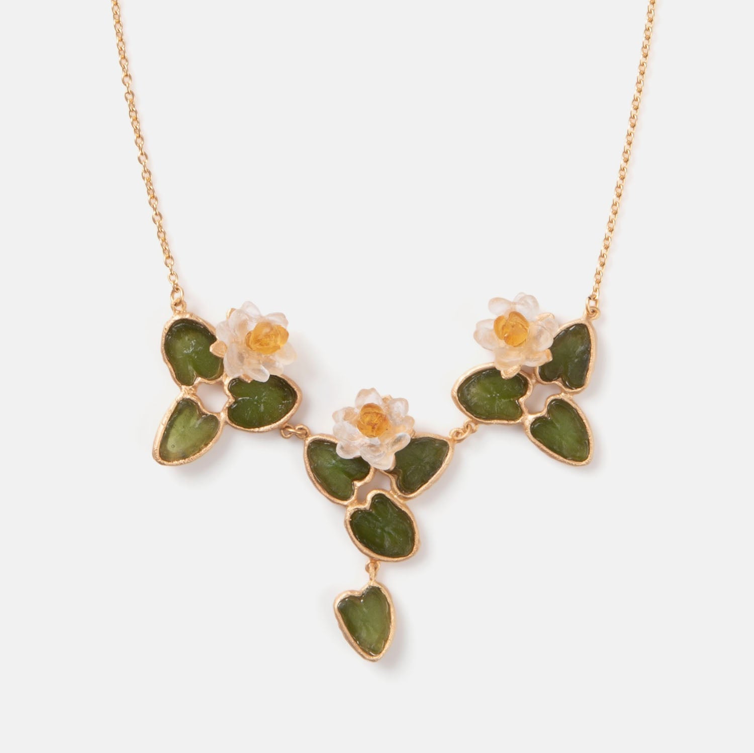 Water Lily Lily Gold Necklace Birth Flower Necklace July Water