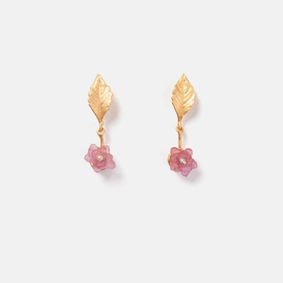 Dahlia Earrings Flower Drop Post